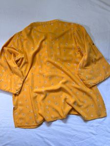 Mustard Floral Print Kurta