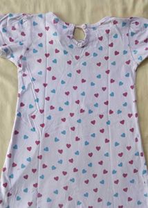Cute Heart Print midi Dress full length 48cm
