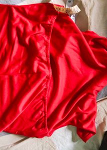 SHEIN Vibrant Red Satin Halter Neck Dress