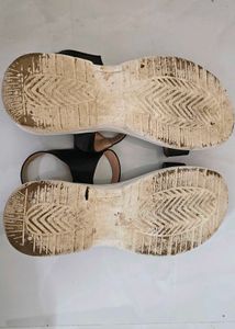 Black and White Platform Studded Sandals