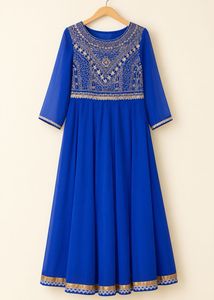 Royal Blue Embroidered Anarkali Gown