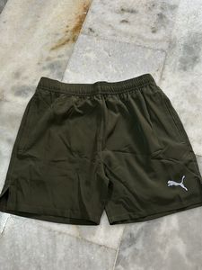 Puma Men's Olive Green Athletic Shorts with Inners
