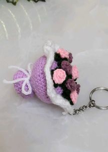 Crochet Flower Bouquet Keychain