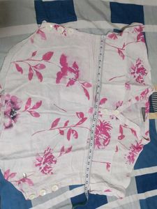 White Floral Button-Up Top