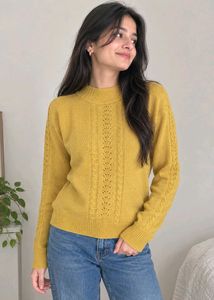 Cozy Mustard Yellow Knit Sweater