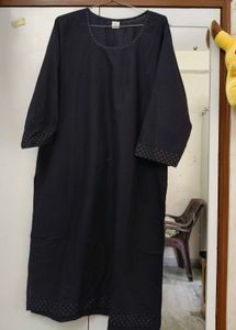 Black pure cotton kurta with jacket