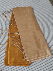 Beautiful Golden and silver (beige)Saree