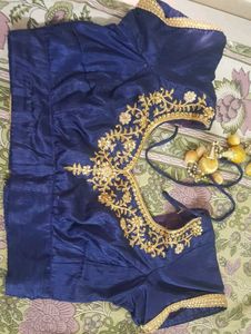 Exquisite Royal Blue Embroidered Blouse
