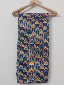 Blue Geometric Print Unstiched Kurta Pajama and Du