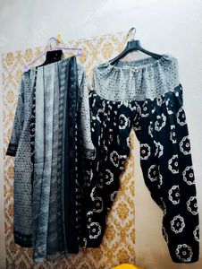 Designer Crap Kurta Salwar With Dupatta