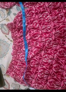 Vibrant Pink Printed Cord set in XL size