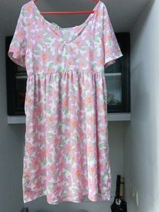Pink Floral Tie-Front Dress