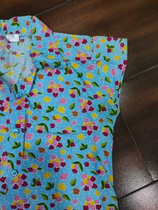 Blue Floral Print Shirt