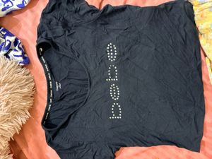 Bebe Embellished Logo T-Shirt