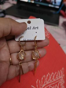 Elegant Gold Toned Drop Earrings
