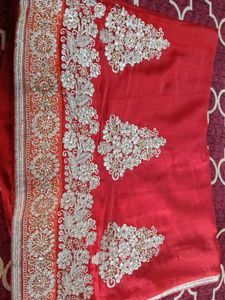 Red Embroidered Saree