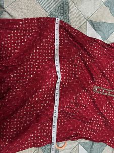 Red kurta set for women