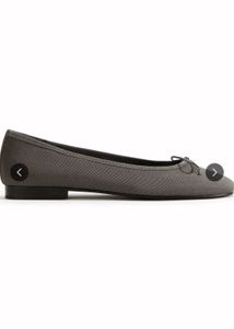 Women's Grey Ballet Flats with Bow