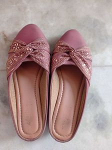 Embellished Pink Flats