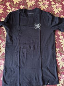 Black T-Shirt with Floral Print