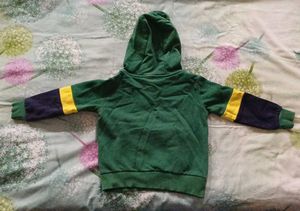 Boys' Green Color Block Hoodie