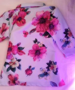 Floral Print Wrap Tunic Fitted Top 🏆