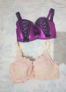 Lace & Satin Push-Up Bras - Set of 2