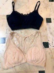Lace Trim Bralettes - Pack of 2