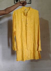 Vibrant Yellow Embroidered Kurta