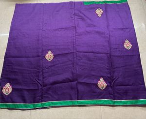 Vibrant Purple Embroidered Saree