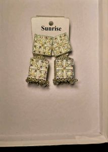 Elegant Golden Square Earrings