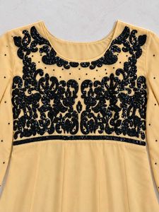 Elegant Beige Anarkali Gown