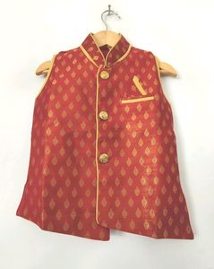 Red And Gold Kurta Set (Boy's)