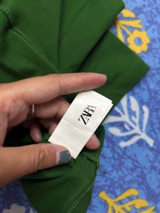 Green &amp; White ZARA Basic T-Shirt