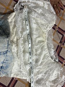 Lace Top Denim Mini Dress