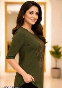Stylish Olive Green Top with Embellishment