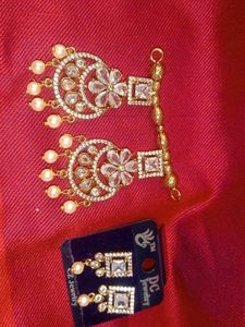 Elegant Pearl & Crystal Dangler Earrings