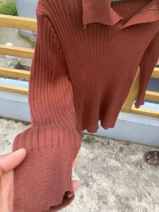 unisex Ribbed Knit Polo compression Pullover