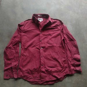 Men's Burgundy Dress Shirt