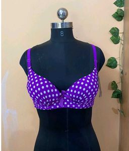 Purple Polka Dot Padded Bra