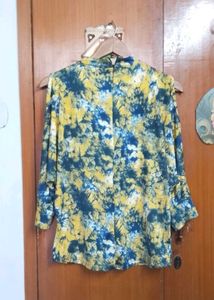 Tie-Dye Cold Shoulder Top