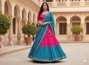 Pink &amp; Blue vintage lehnga