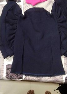 Navy Blue Butterfly sleeve top