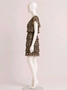 Chic Leopard Print Ruffle Dress