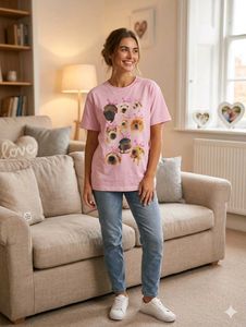 Pink Dog Print T-Shirt