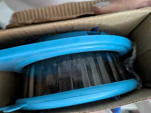 Blue Glass Bowl Set with Lids