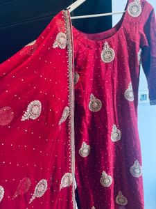 Red Embroidered Salwar Kameez