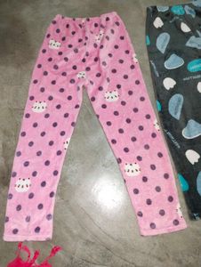 Cute Fleece Pajama Pants Set M size like 30 inch
