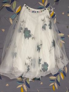 Stunning White Floral Lehenga Choli