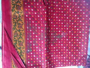 Vibrant Red Polka Dot Saree